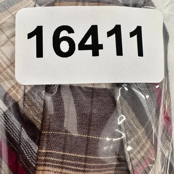 VTG Y2K Pearl Snap Shirt Womens L Brown Plaid Short Sleeve Western - Picture 7 of 7